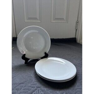 Oneida Bright White B-11 8.25” Luncheon Salad Plates 3pc Set Home Dinner Serving